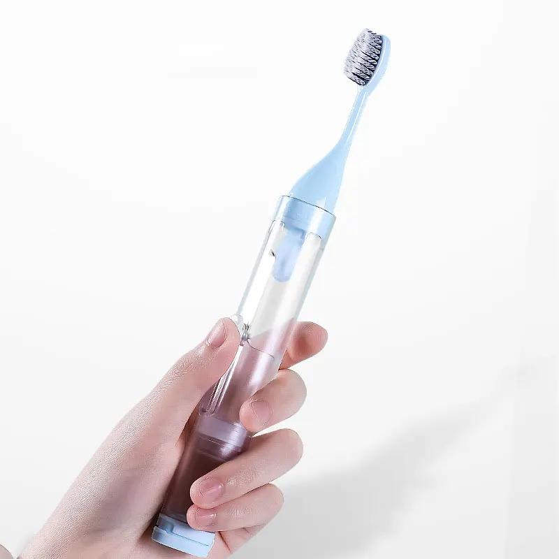 

Portable Travel Eco-friendly Folding Mini Adults Toothbrush Box Set, White,blue