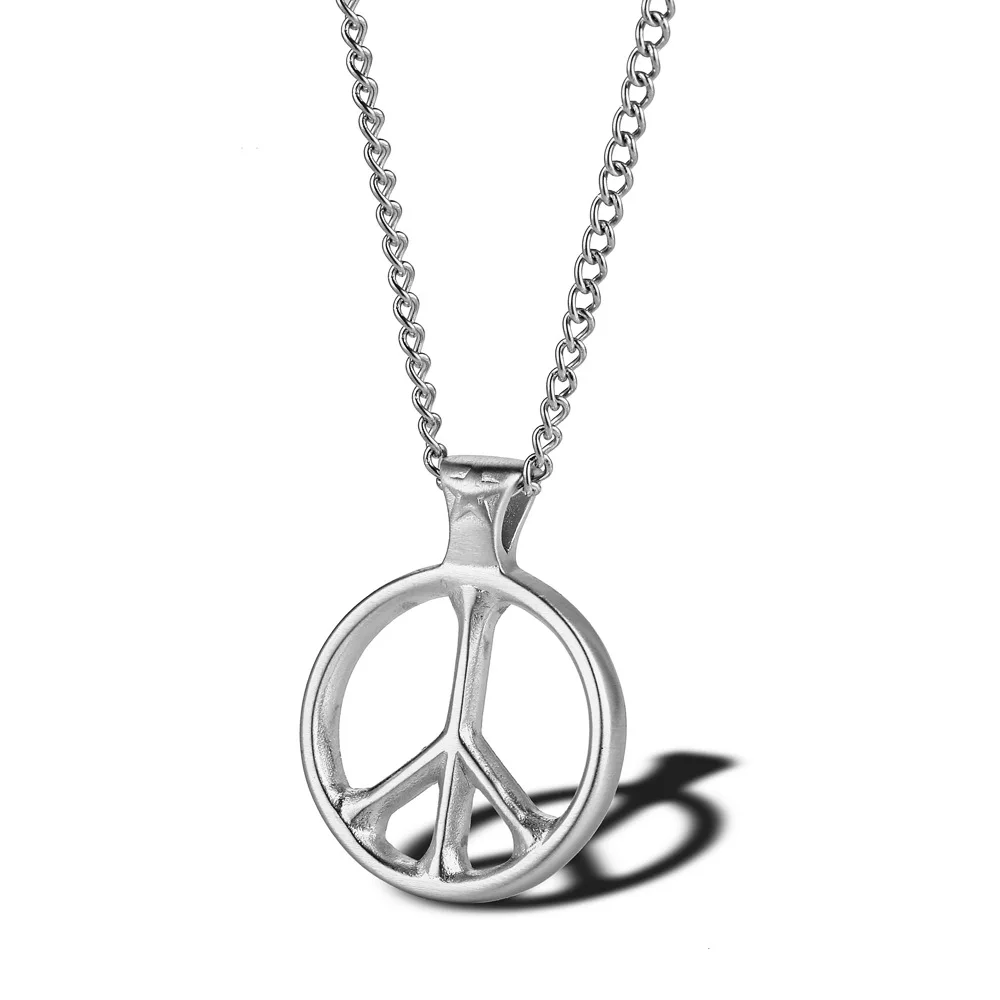 

New fashion stainless steel anti-war peace sign pendant necklace