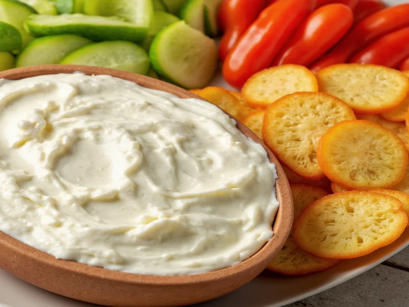 Homemade cream cheese dip with vegetables