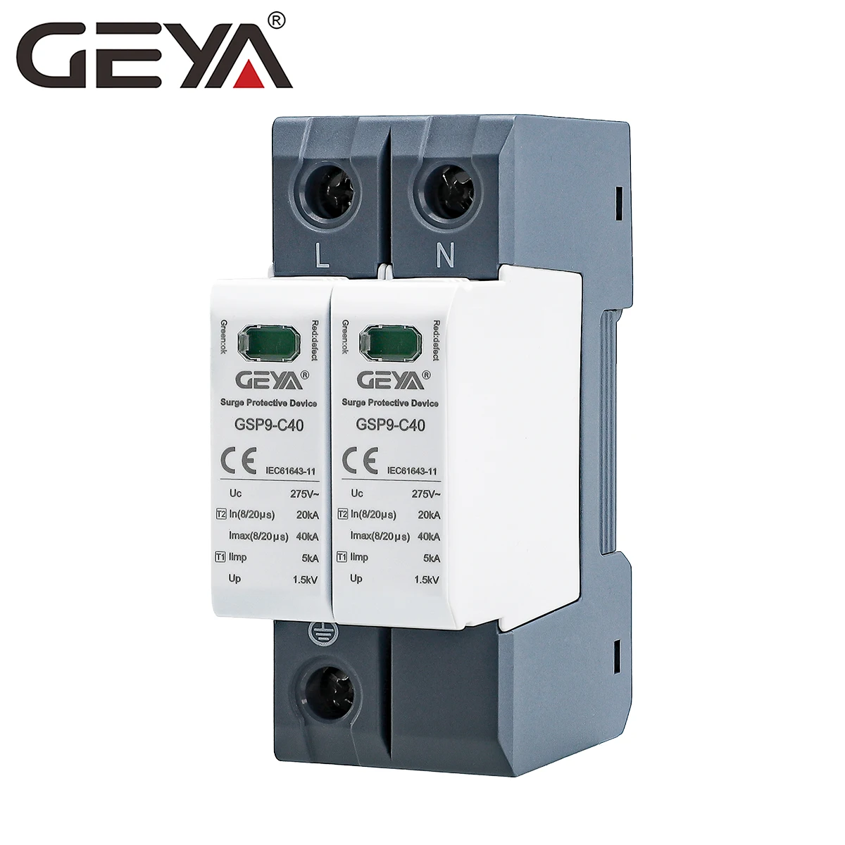 

GEYA 600VDC 1000VDC 40KA DC SPD Surge Protector Device for Solar System and solar energy