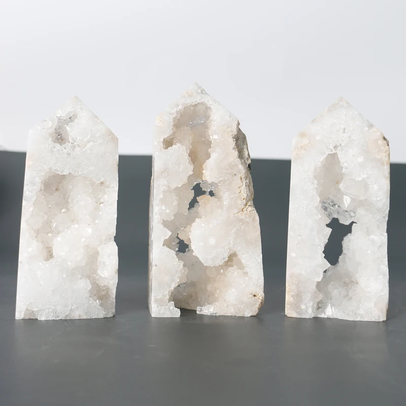 

natural quartz mineral specimen white crystal geode tower cluster point for home decoration