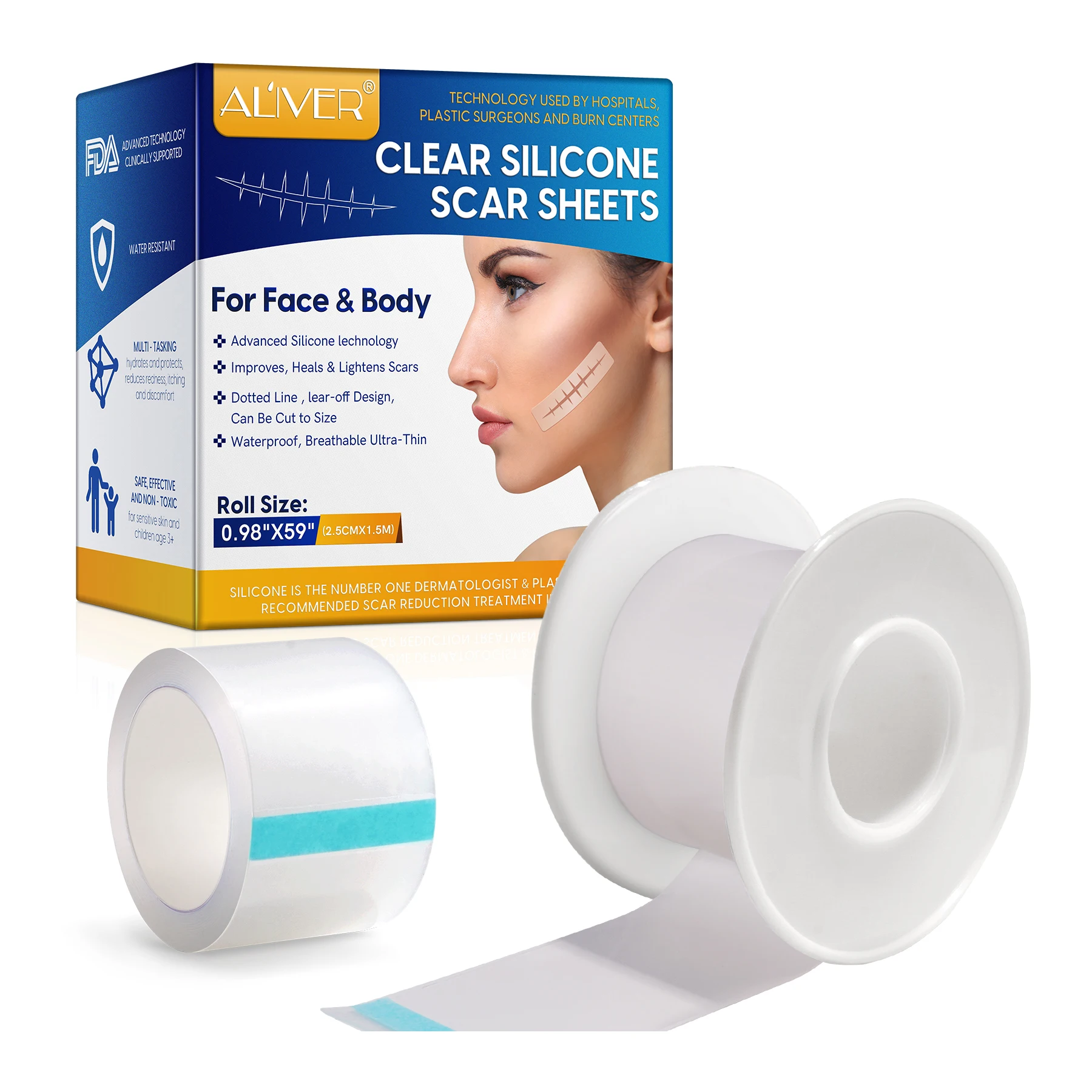 

Medical Grade Transparent Acne Scar Removal Products Entfernung Von Hautnarben Silicone Gel Sheets Skin Scar Removal