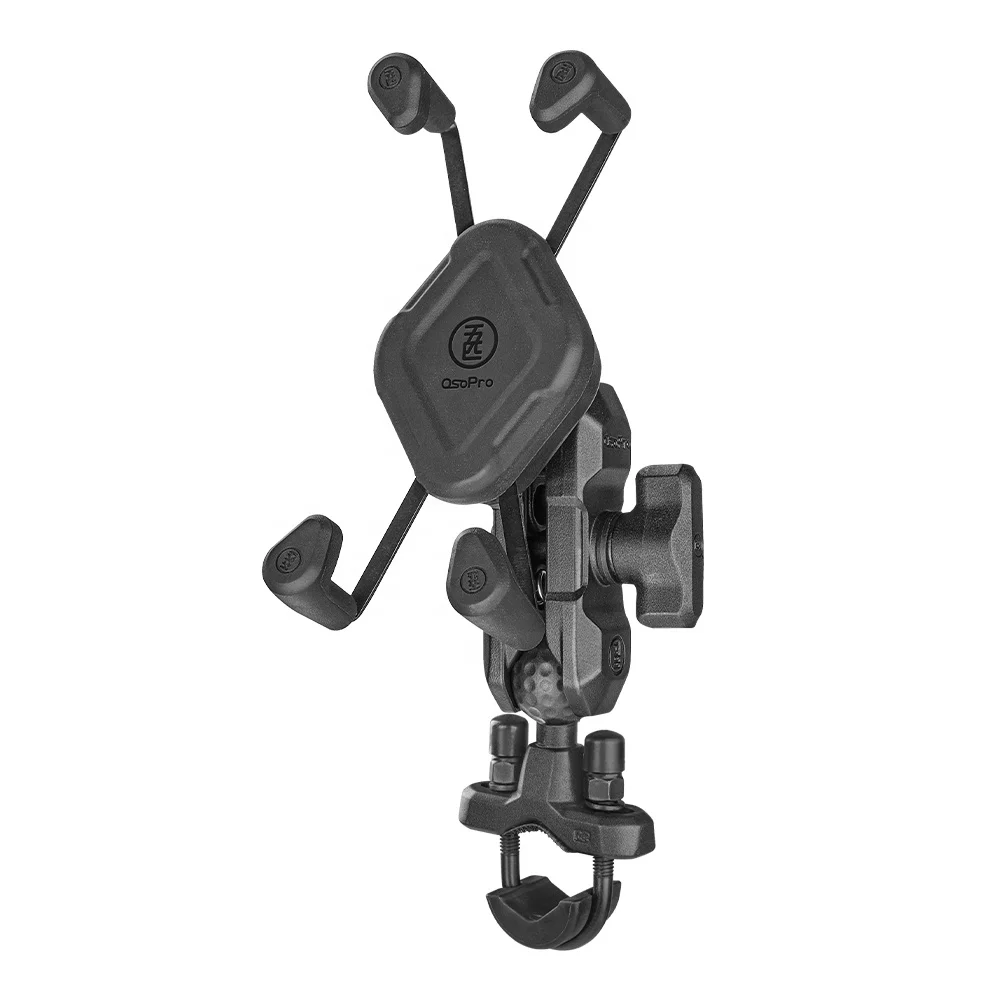 

OSOPRO Universal U-bolt Base Multi-X motorcycle handlebar mobile cell phone holder, Black
