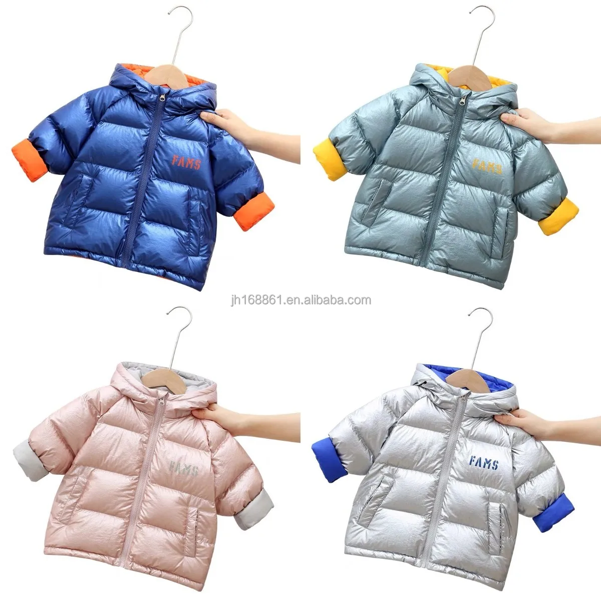 

Children's wear wholesale China children's wear winter black hooded down jacket factory direct wholesale, Customized color