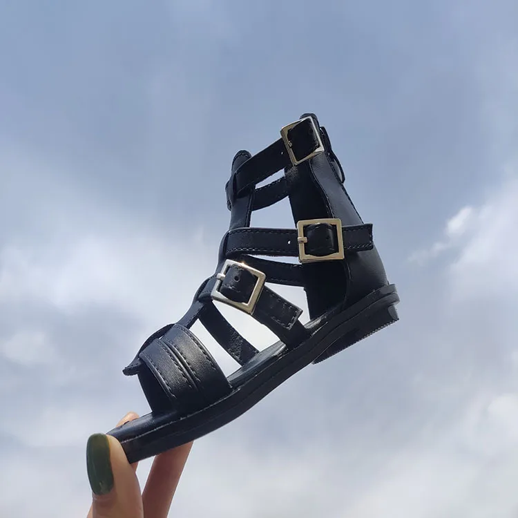 

Girls' sandals 2021 summer new children's fashion soft-soled high-top roman shoes