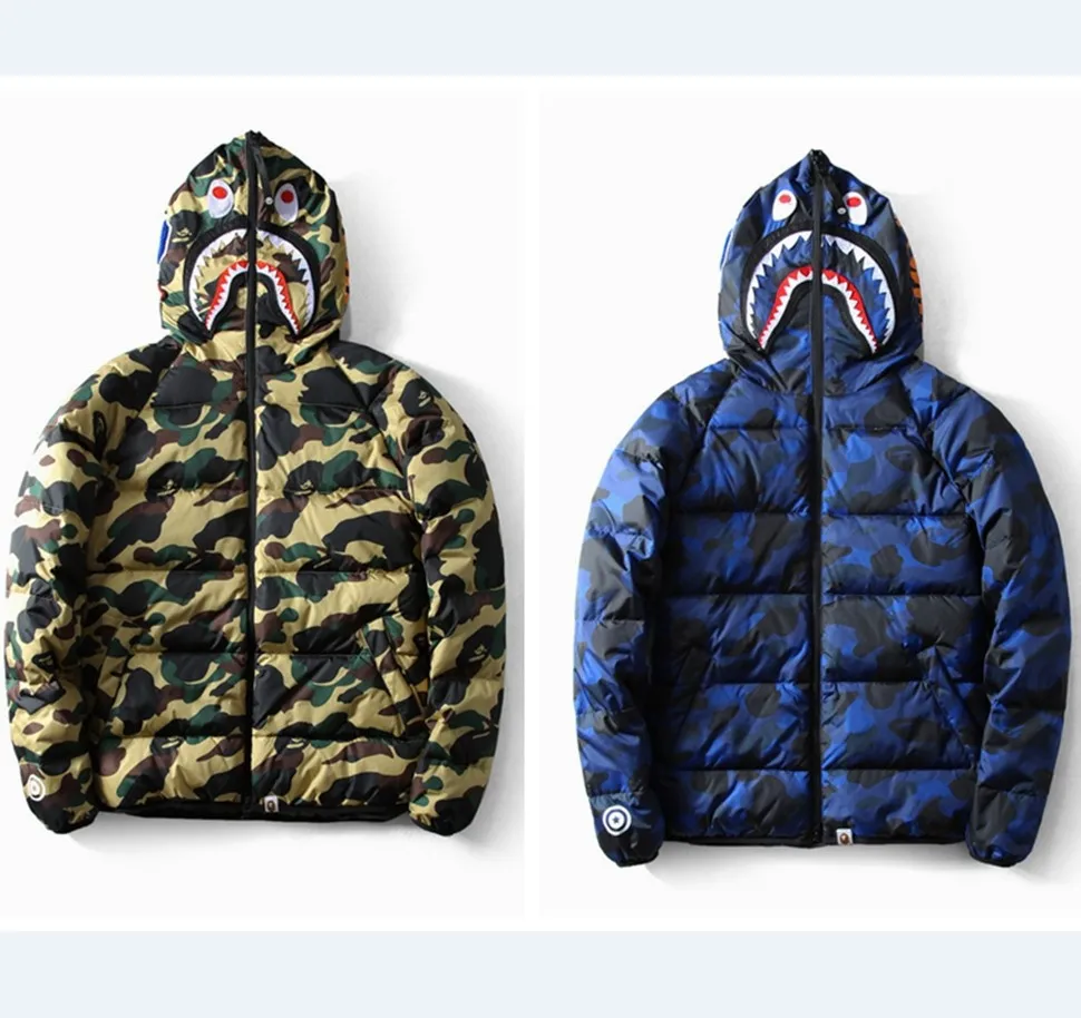 

2021 Best Selling BAPE Hoodie shark camouflage thick cotton-padded jacket men's casual thick blanks hoodies, Customized colors
