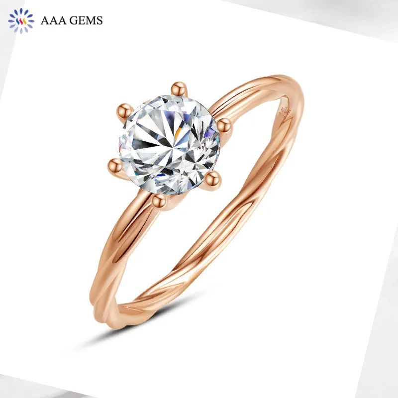 

AAA Gems Hand-made New Arrival Weave White Gold 10K 14K Diamond Ring Moissanite Engagement Ring, Picture shows