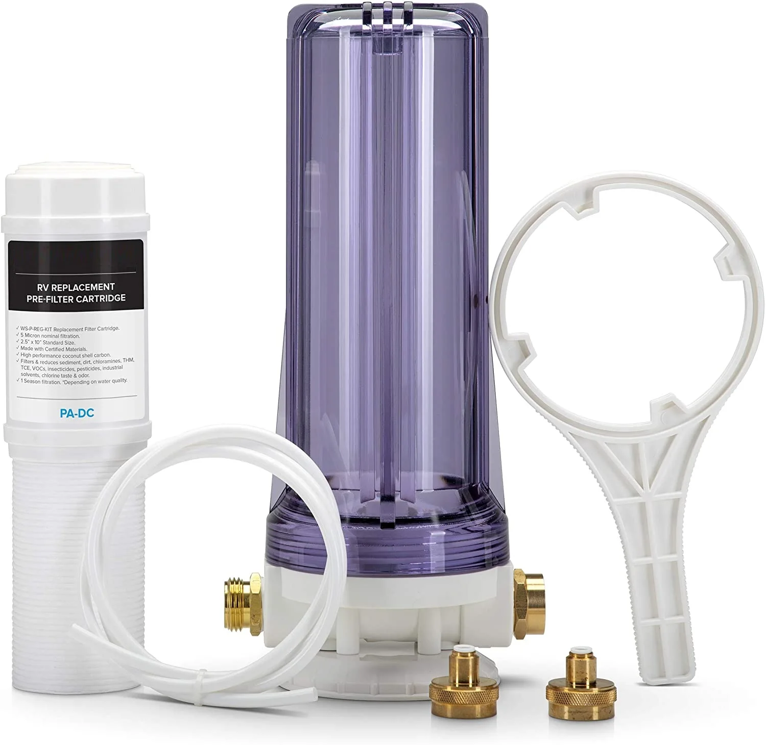 3 In 1 Inline Rv Water Filter With Garden Hose Protector For Campers Rv