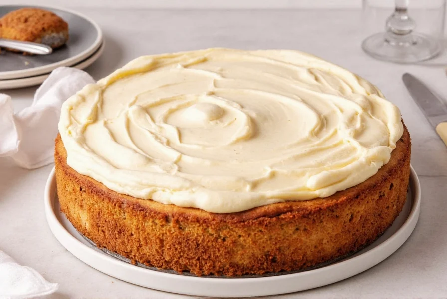 Step-by-step preparation of cinnamon bun cheesecake showing swirling cinnamon mixture into cheesecake batter