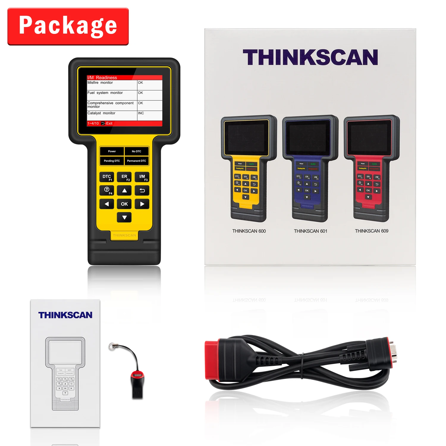 

THinkscan 600 OBD2 Scanner ABS SRS Automotive Car Code Reader Check Engine with Oil/EPB/TPMS Reset Service Car Diagnostic Tool