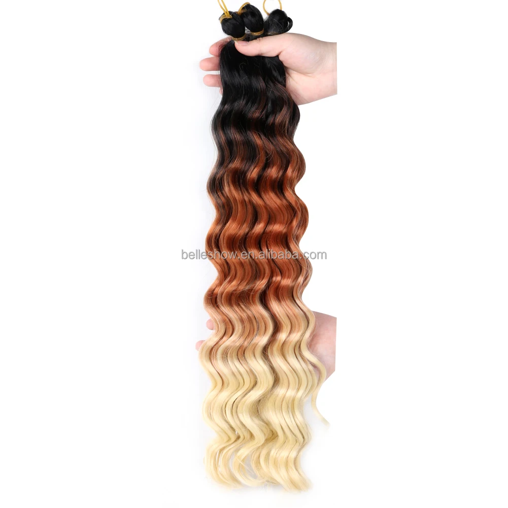 

Hot sell Hair 20Inch 80G Pre-Loop Deep Wave Braiding Hair Wholesale Synthetic ombre Deep Wave