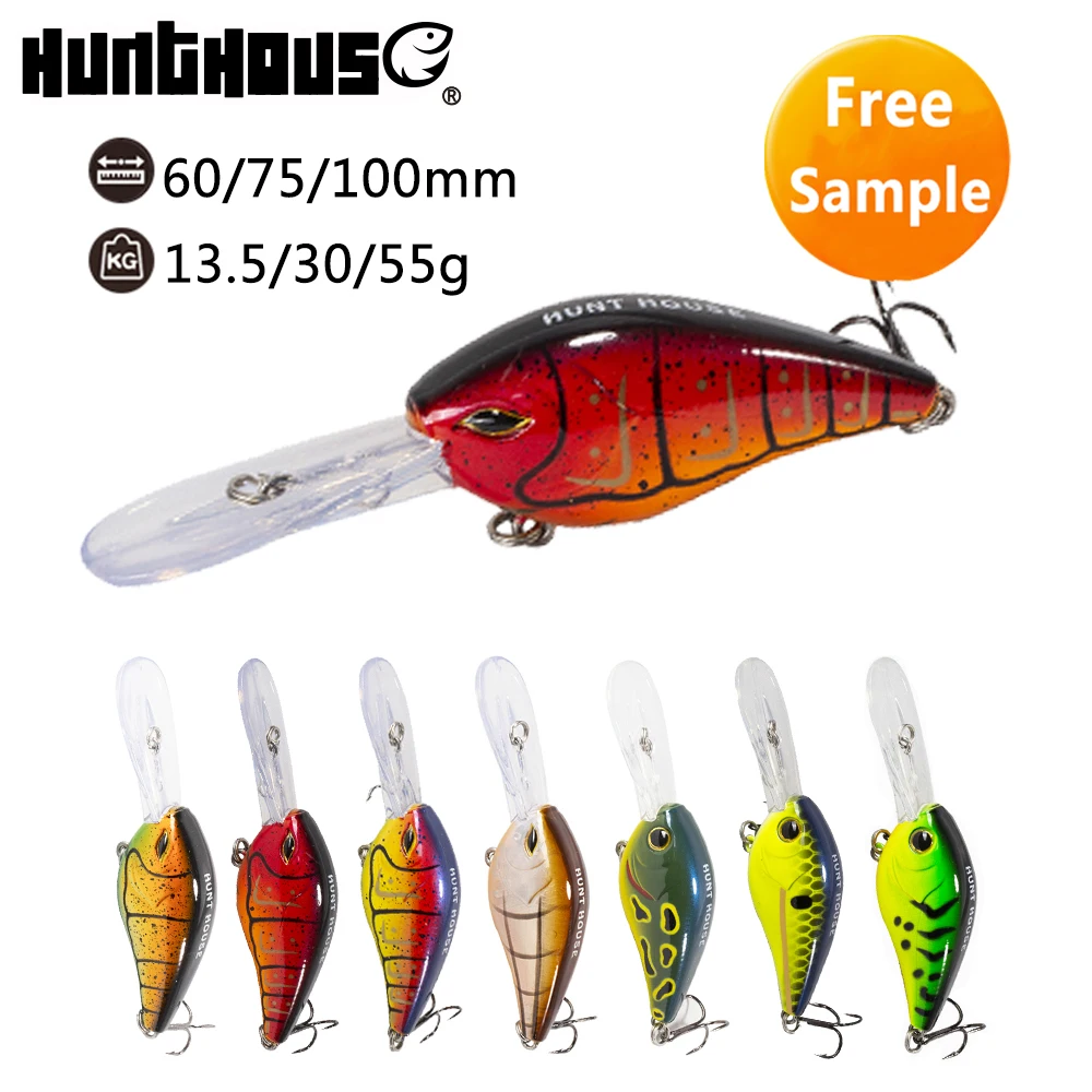 

long tongue deep diver square bill crankbait, 7 colors