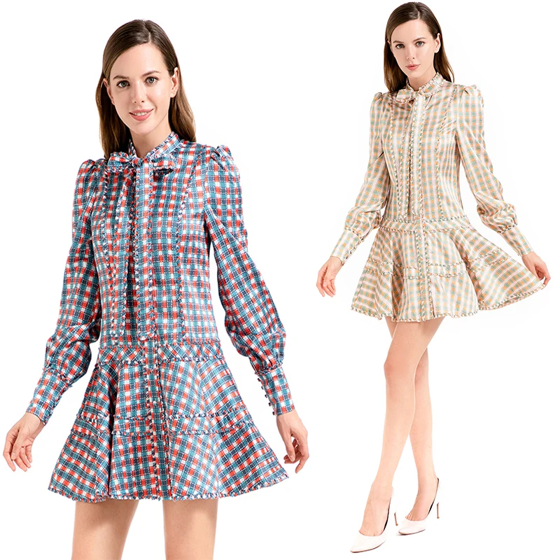 

D011 long sleeves dress luxury Elegant Evening Office Formal casual Shirt Women Dresses