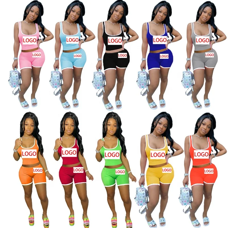 

Summer trendy 2 piece sets women latest design vest 2 piece set women 5 colors, 10 colors