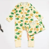 

100% cotton soft printing footed pajamas for babies