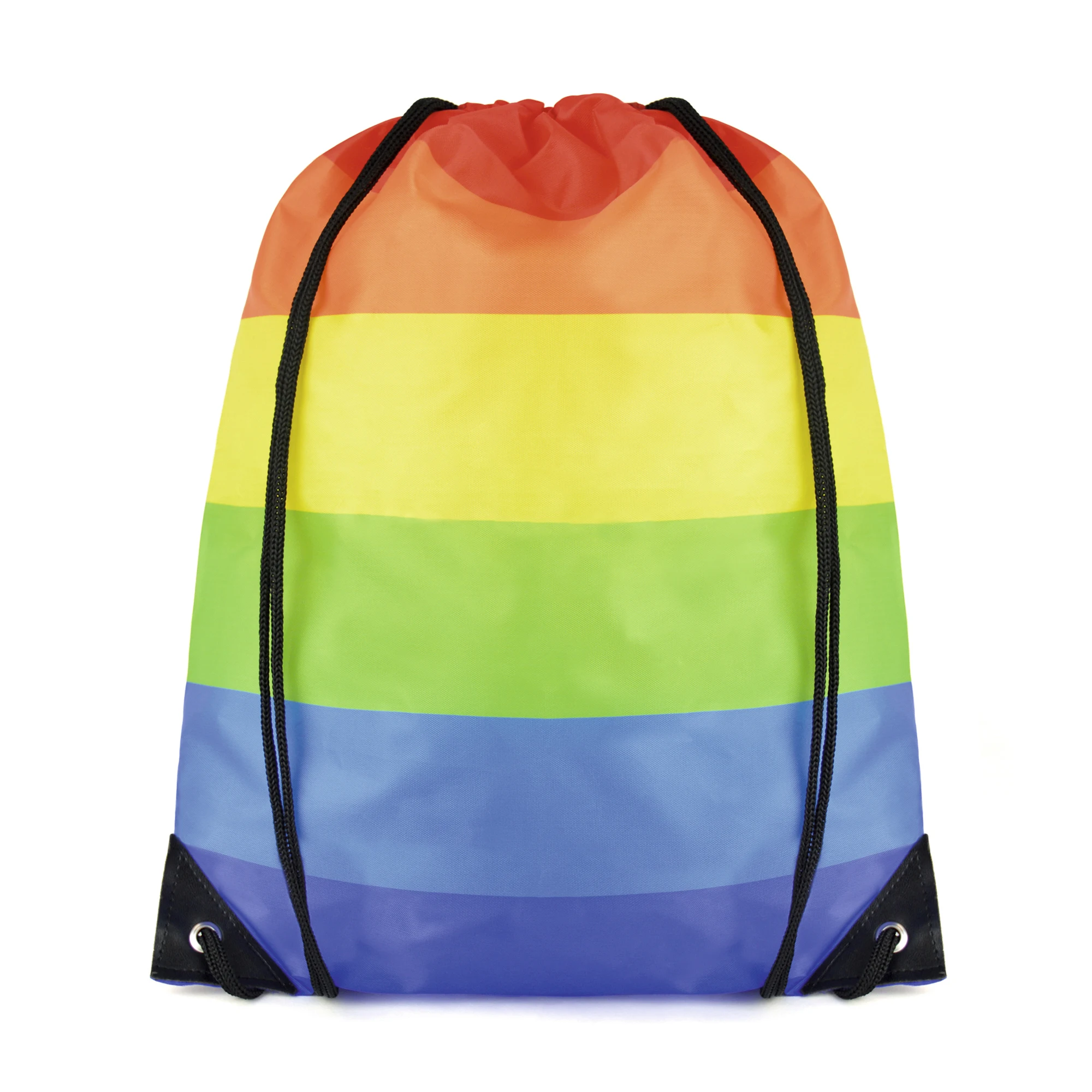 

Best cheapest Price Blank rainbow nylon drawstring bag backpack with logo BSCI SEDEX factory