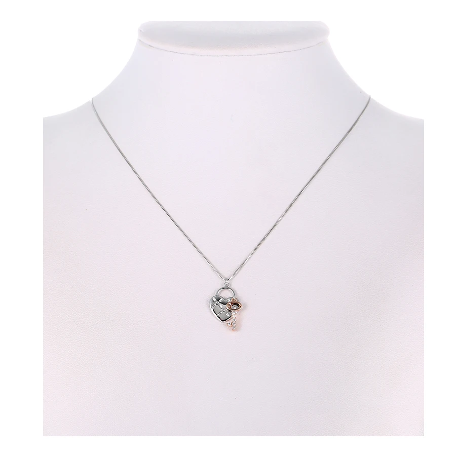 

01028 xuping fahsion new wholesale jewelry trend diamond box chain heart zirconia necklace