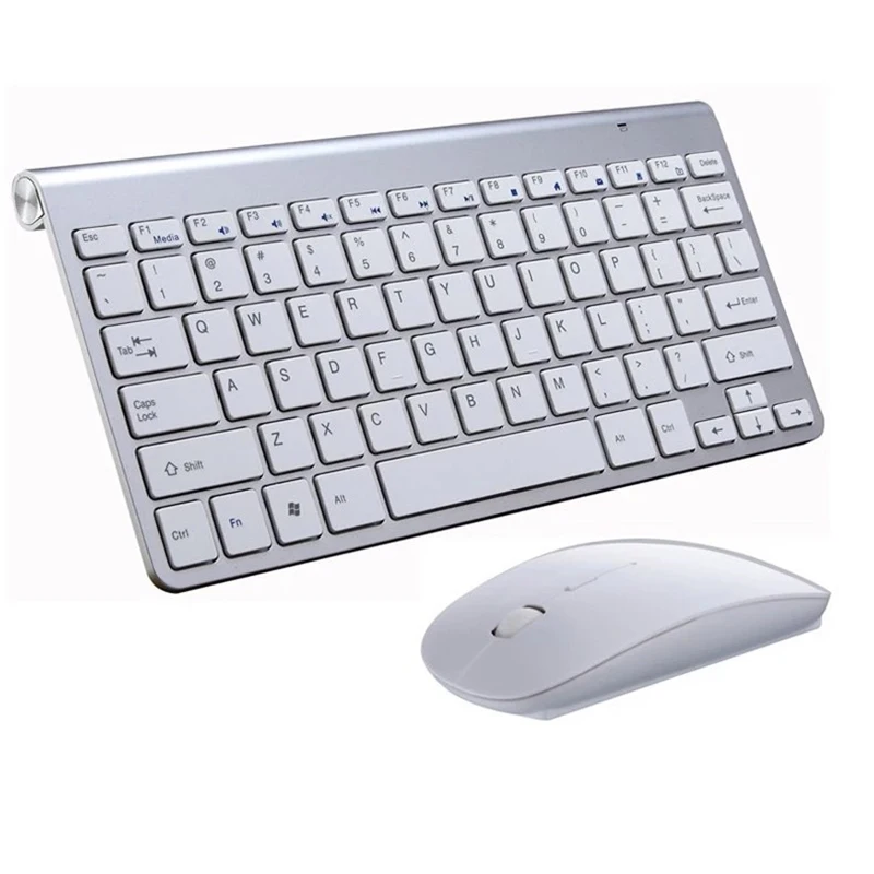 

New Ultra-thin 2.4G Mini Keyboard And Mouse Set USB BT Slient Keyboard And Mouse Combo, Gold,siver