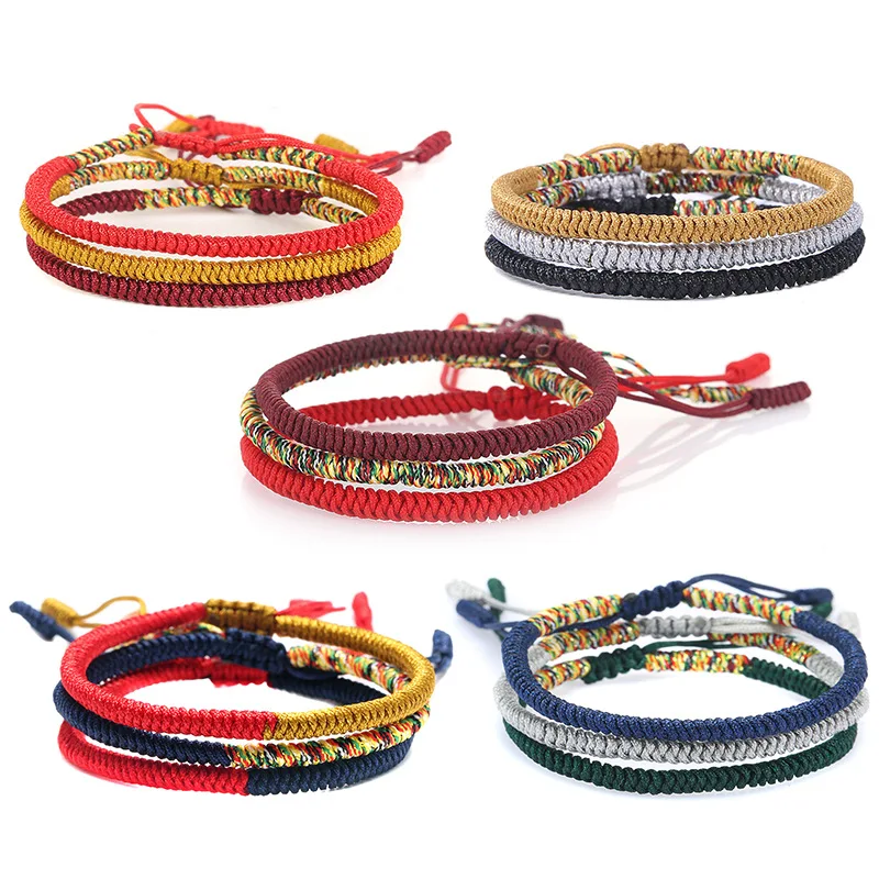 

Wholesale Handmade Macrame Braided Bracelet Fortune Adjustable Braided Knots Red Rope Lucky Bracelet For Men And Women