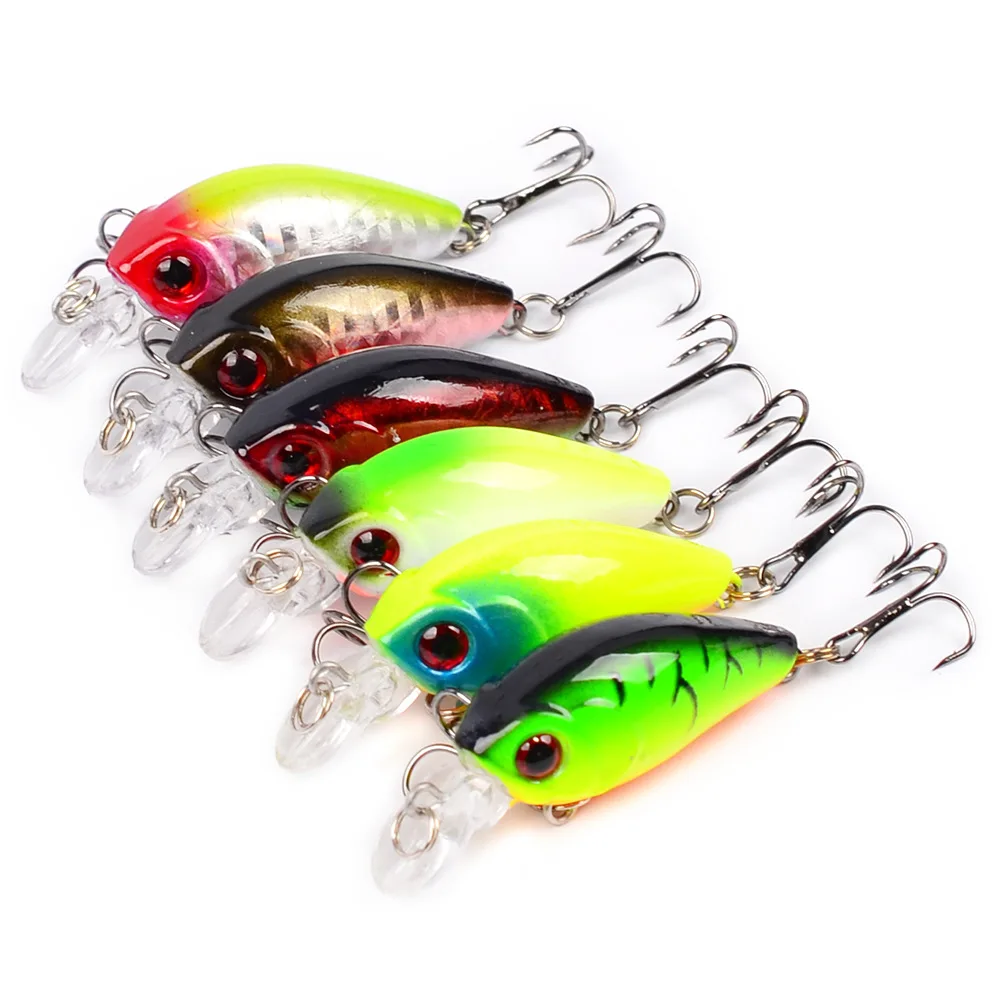

DHC008 4.5cm/3.55g plastic sea fishing lures/crank bait fishing lure with 3D eyes, 6colors