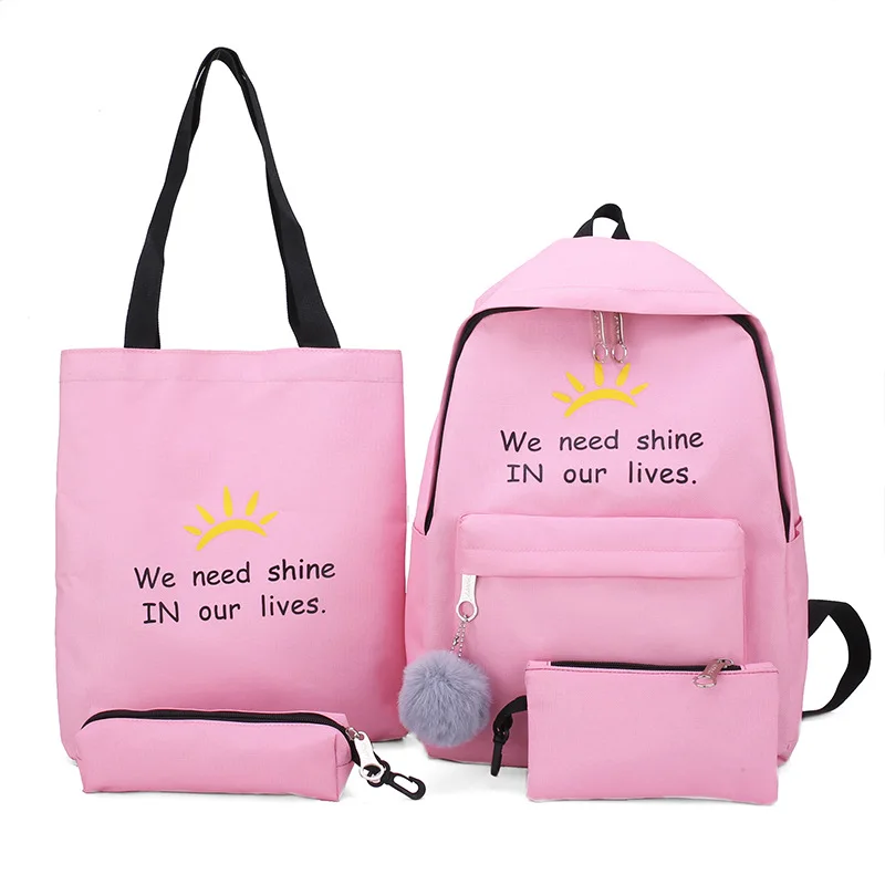 

Causal Pink High School Backpack For Girls Classic School Bags, 4 colors