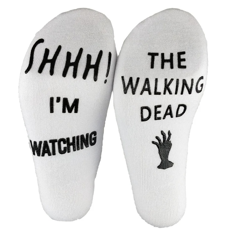 

Fashion Unisex Non-slip Cotton socks - I AM WATCHING!, Black, white and gray