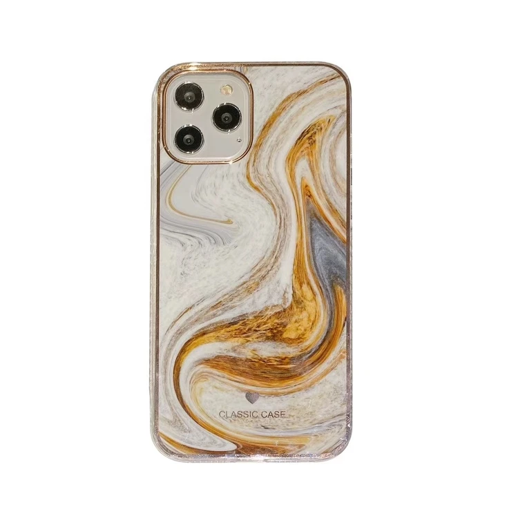 

New Luxury Marble Design Sparkling Bumper Hybrid Hard Anti-scratch Shock-proof Mobile Phone Case Suitable For Iphone 13