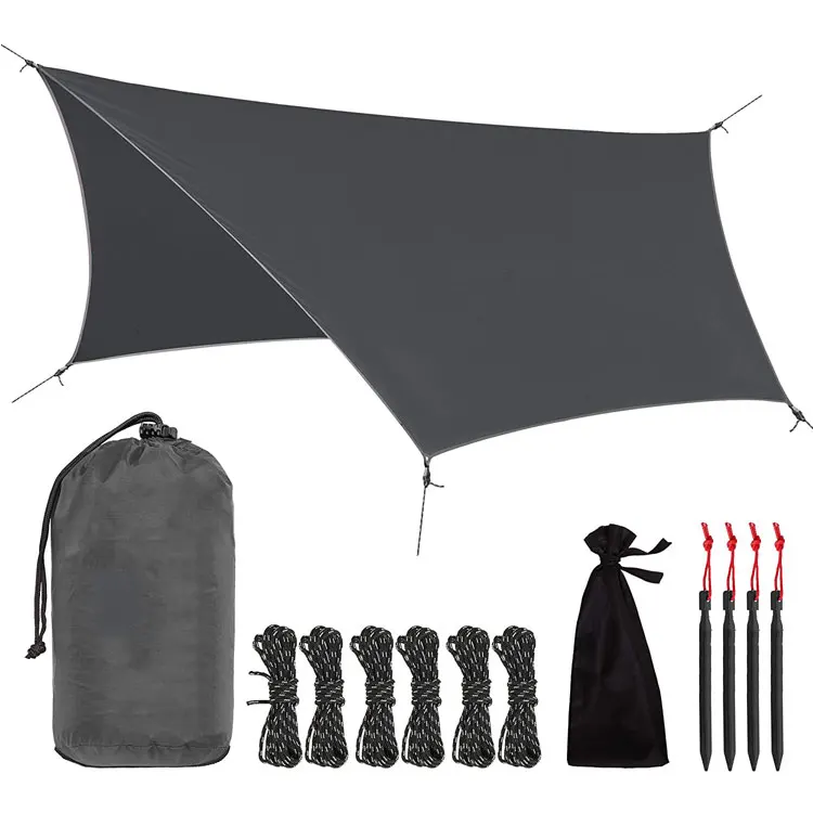 

Outdoor sun shelter hammock rain fly tent, lightweight easy setup waterproof camping outdoor tarp, Dark grey