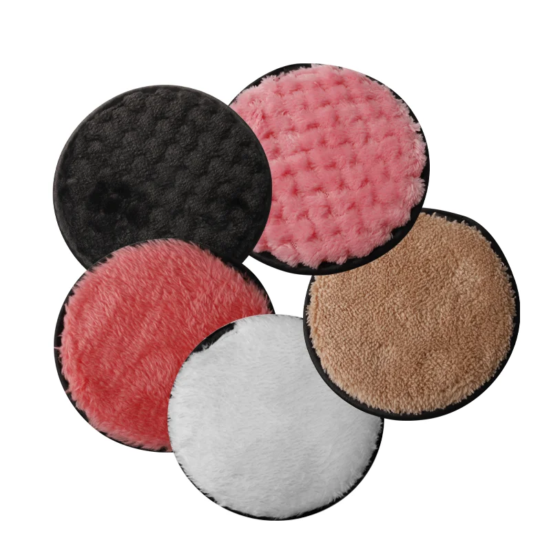 

Round Makeup Remover Pads For Heavy Makeup Masks Microfiber For Mascara Eye Shadow Cotton pad, Customized color