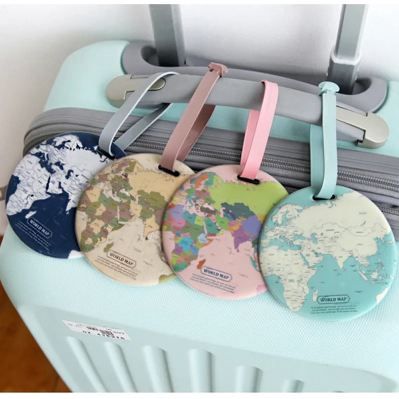 

wholesale word map pvc travel luggage tag custom logo