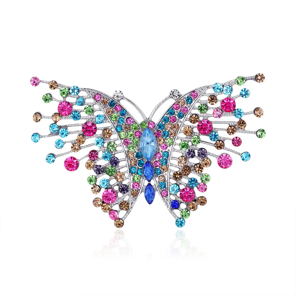 DRAL783 New Design Fashion Butterfly Brooches Women Rhinestones Butterfly Brooch Pin