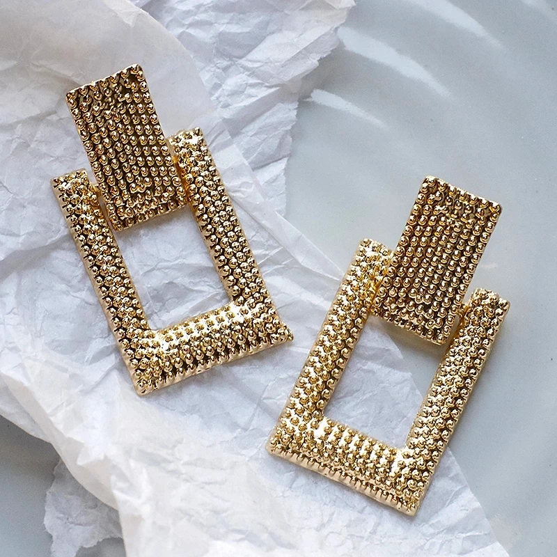 

Fashionable Earrings Geometric Pendant Exaggerated Rectangular Earrings for Women