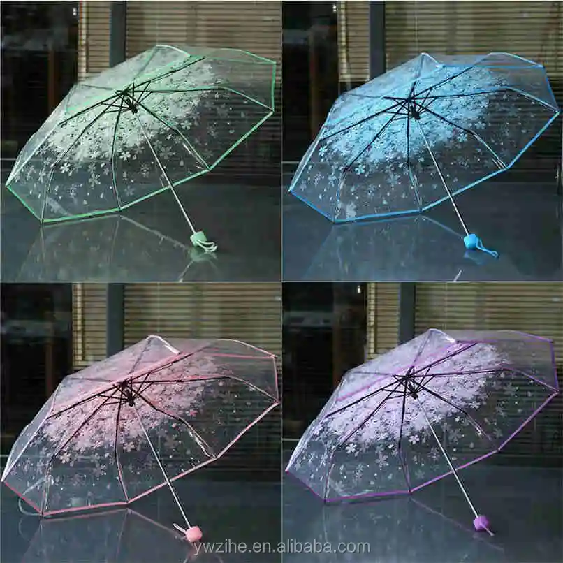 symboat mujeres transparente Borrar paraguas casa edificio en plein air dama niña seta lluvia paraguas con mango largo 