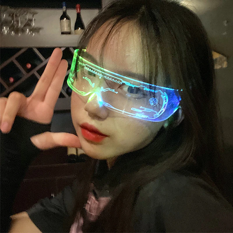 

Harajuku Night Vision Japan Harajuku Anime Glasses LED Shiner Super Cool Glasses