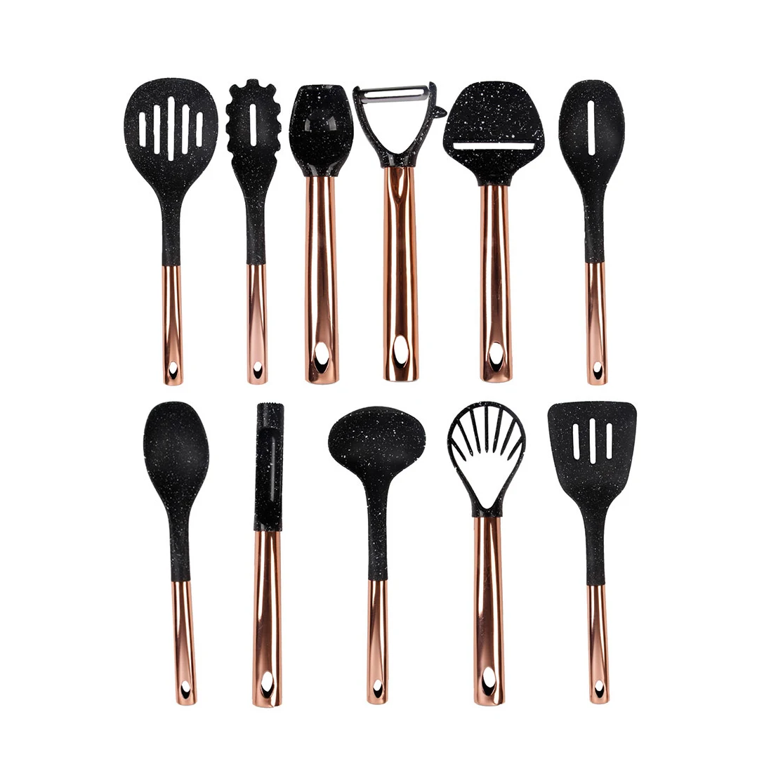 

Home and Kitchen Accessories 11Pcs Heat Resistant Food Nylon Kitchen Baking Utensils Cheap Cooking Spatula Set