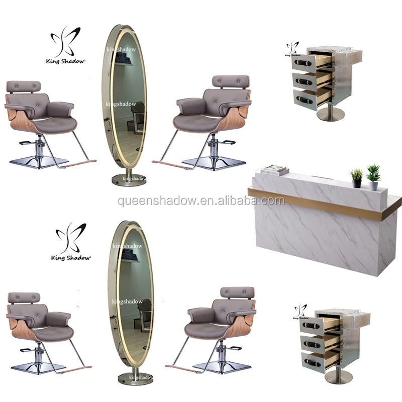 

Hot sale hair Salon Styling Mirrors barber station mirrors barber mirror table