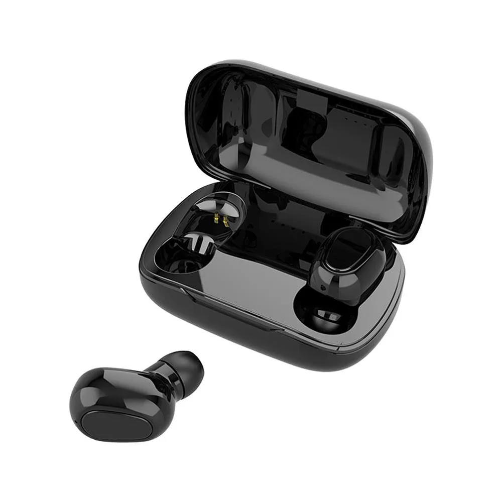

L21 TWS Waterproof Earphone Noise Cancelling Wireless V5.0 Mini Bluetooths Earbuds with Charge Case Sport Bluetooths Headphone, Black/white/pink