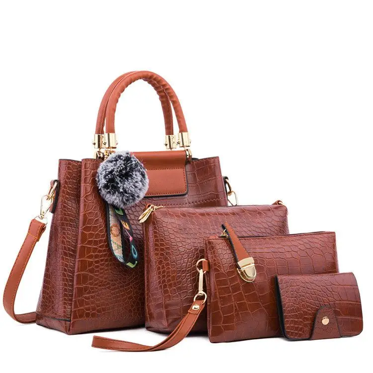 

2019 new hot sell china supplier quality pu leather crossbody women handbag sets 6pcs
