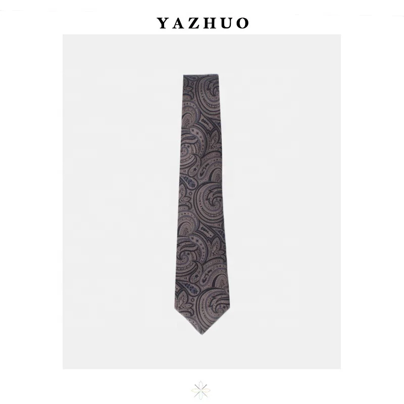 
Noble Men Vintage Dark Tone Classic Paisley Custom 100% Polyester Printed Necktie 