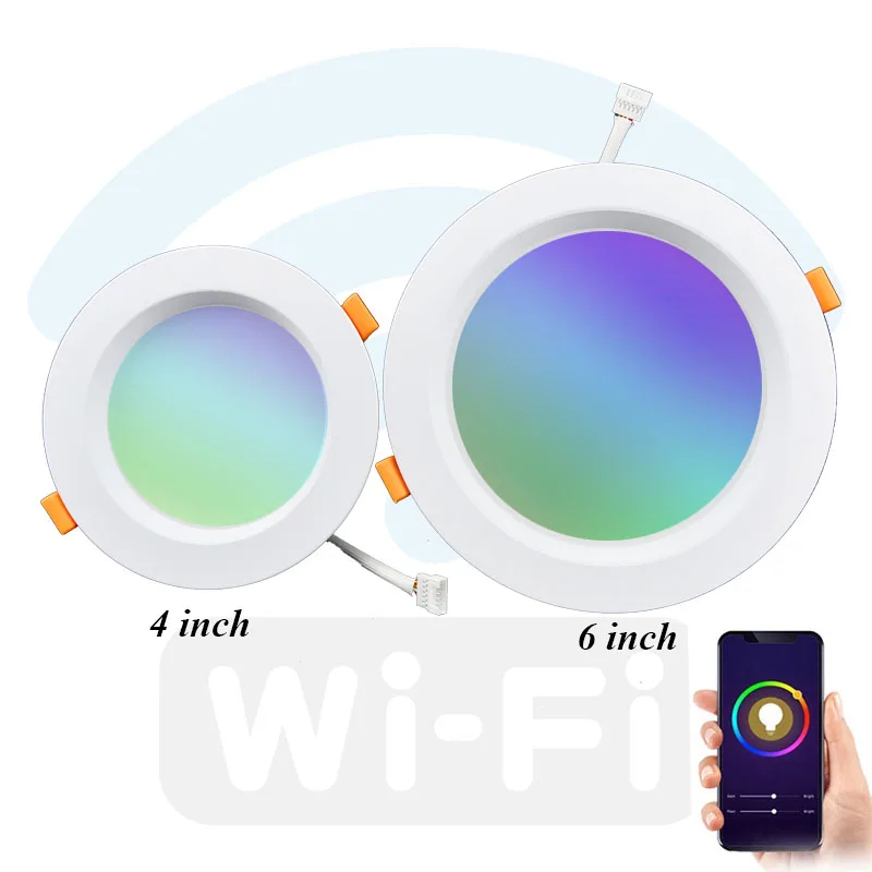 Smart Downlight Wifi Zigbee APP Remote Control RGB Color LED Downlight Round Recessed Lamp LED Bulb Bedroom Kitchen LED Lighting