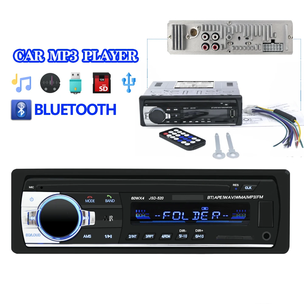 
audio stereo user manual song radio bluetooth usb tape car mp3 player 