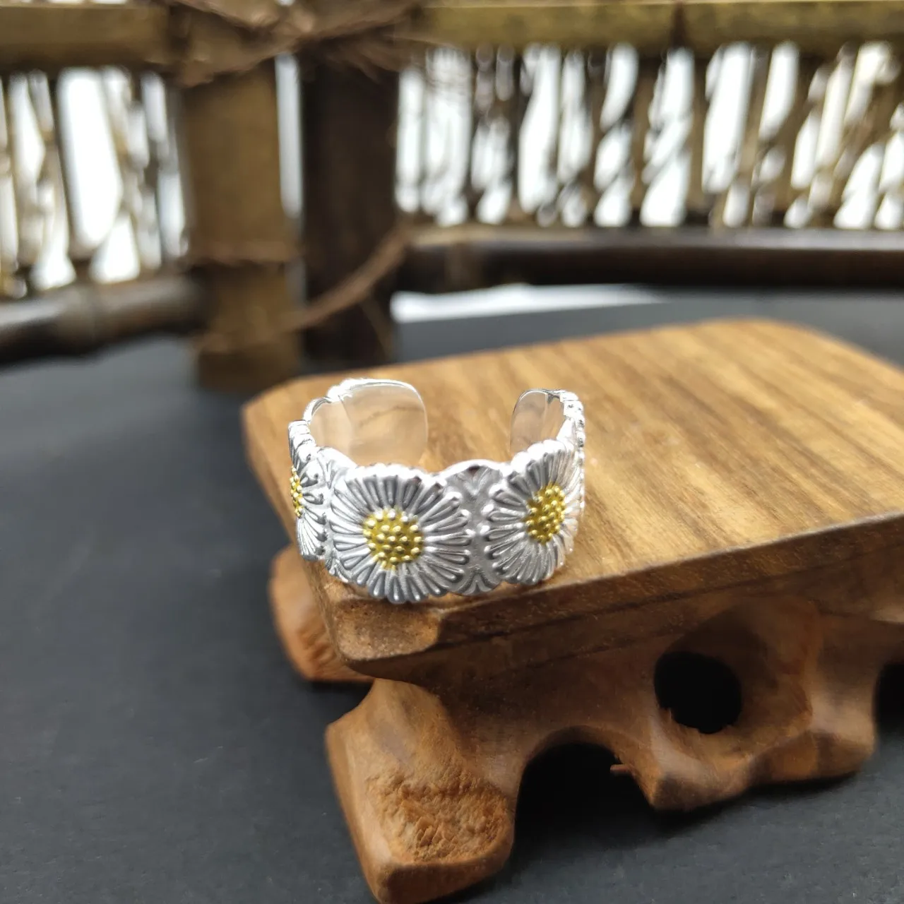 

Ring 925 Pure Silver Adjustable Korean Version of The Net Red Bungee Ring Women Tide Cool