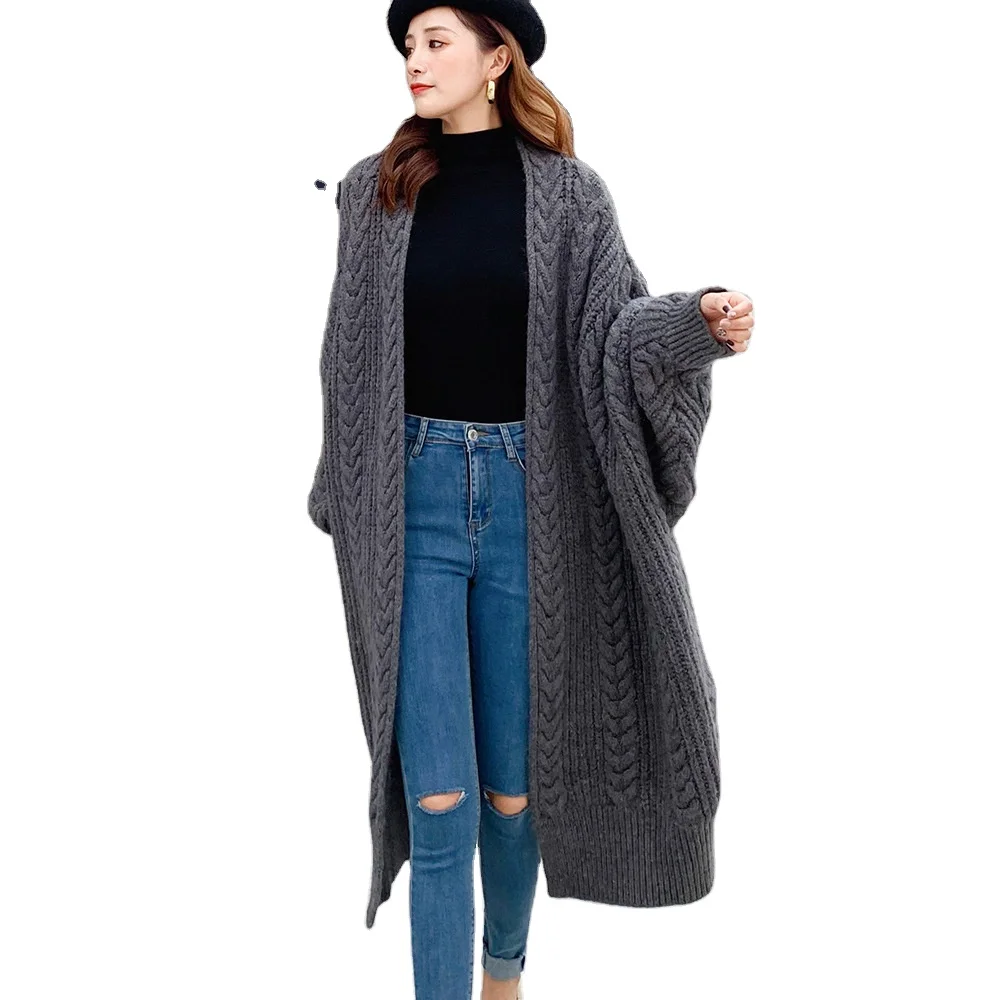 

Customization New Fashion Long-sleeve Autumn and Winter Knit Casual Loose Women Sweaters Wool Coat Cardigan, Multicolor