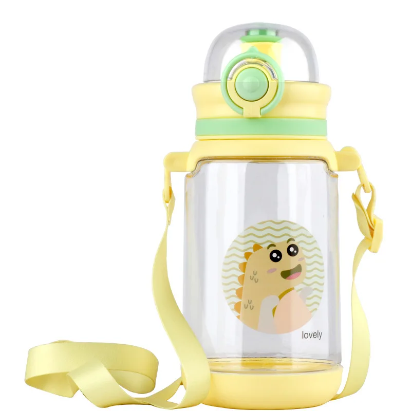 

Wholesale Newborn Baby Drinking Cup 550ML Large Capacity Children's Strap Kettle Portable Straight Drinking Cup