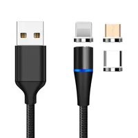 

2.4A LED 3 in 1 Magnetic Charging Cable Upgraded Nylon Braided Magnet USB Charger Cable for iPhone Samsung Charger