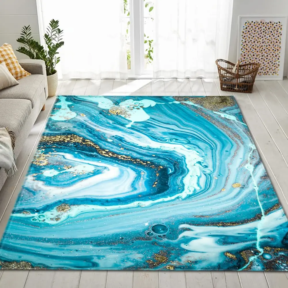 

Modern Rug 3D Flannel Mat for Entrance Living Room Bedroom marble Print Area Rug foam Carpet sponge Runner Non Slip Durable