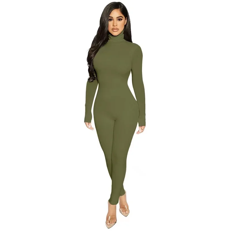 

LJ4012 Wholesale Casual Tight Long Sleeve Women Clothing Jumpsuits Women 2021 One Piece Jumpsuits Rompers Womens