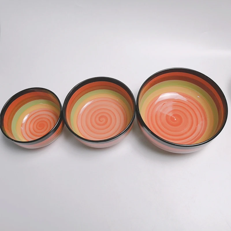 

South America Color Glaze Ceramic Dinnerware Round Shape Stoneware Ceramic Bowl