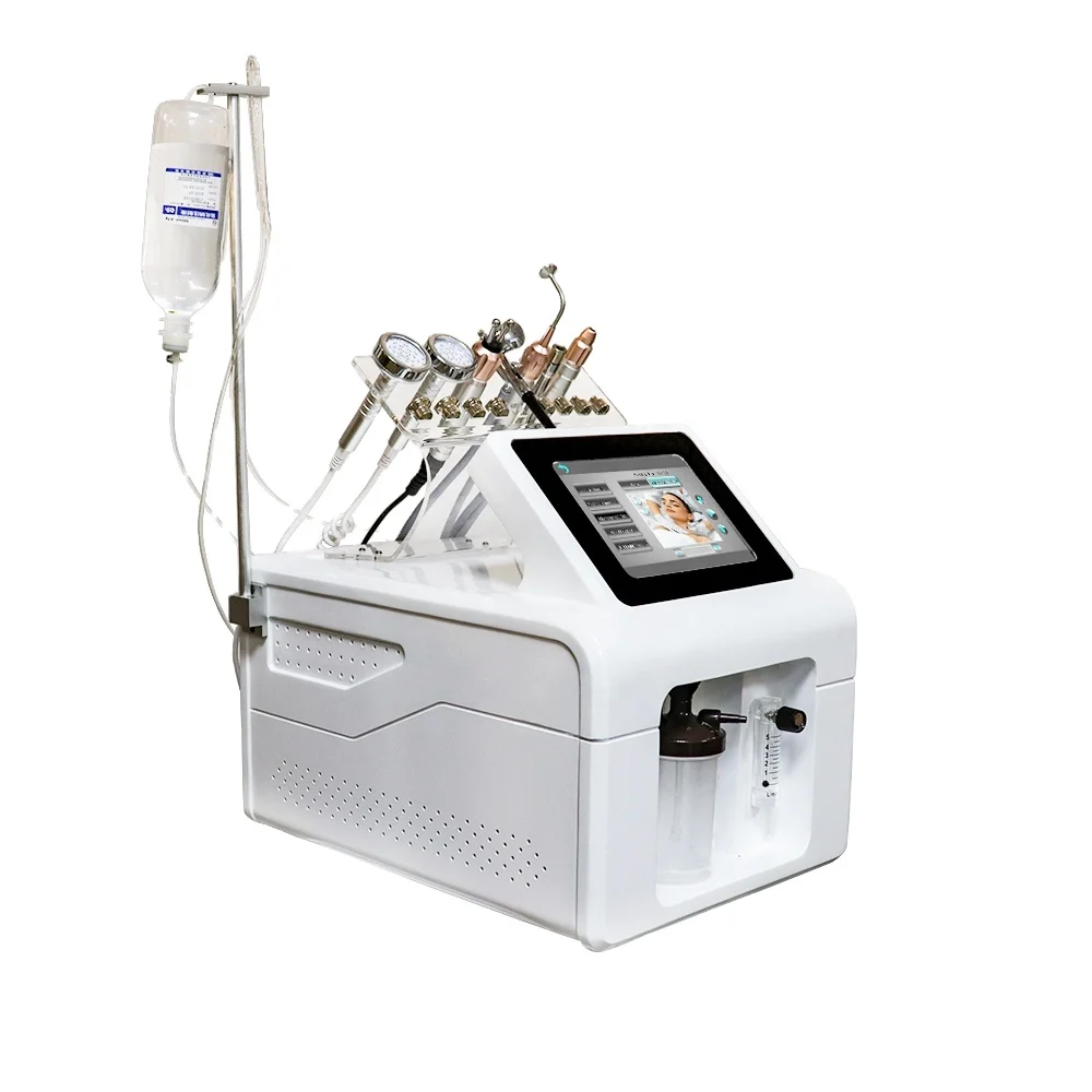 

9 in 1 aqua hydrafacials machine microdermabrasion skin care facial treatment aqua peel oxygen machine, White&blue