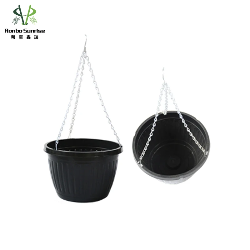 

Ronbo Sunrise 10 in. Hot Sell Outdoor Garden Durable Round Plastic Plant Pots Hanging Planter Pots, As picture or customized